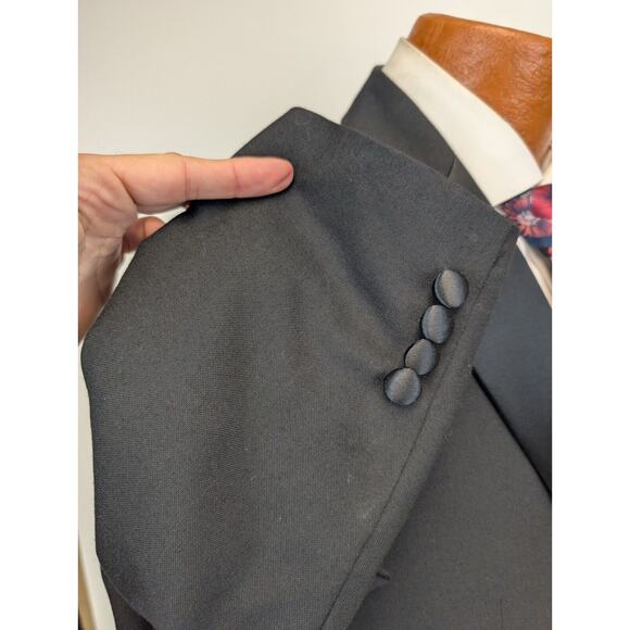 Jos A Bank Tuxedo Suit Men 36R Wedding Prom Mason Formal Pants 30x26 Wool 1 Btn - Picture 7 of 12